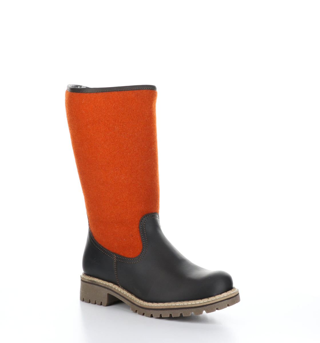 HANAH Dark Brown Orange Round Toe Boots BoscoUS