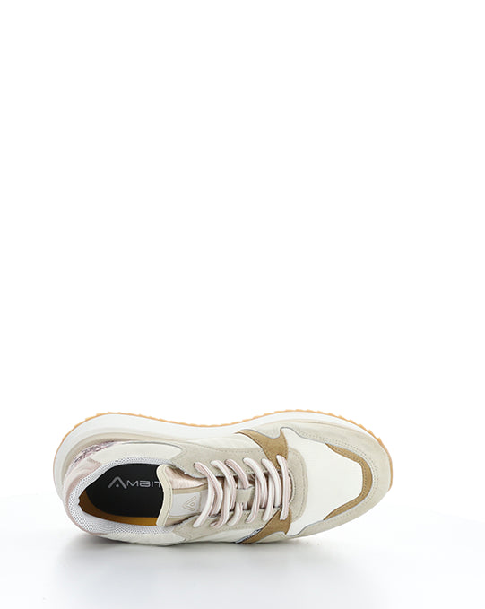 12141W BEIGE COMBI LEATHER/TEXTILE