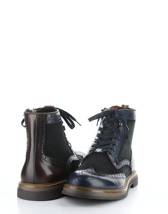 12432B 6553AM NAVY LEATHER/SUEDE