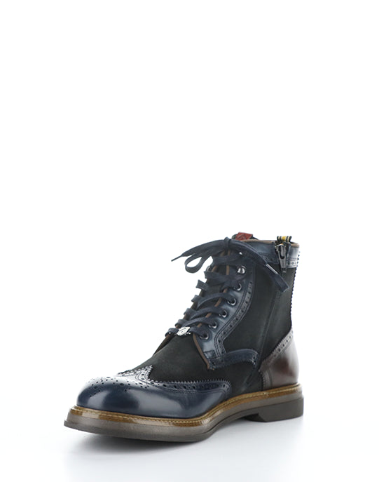 12432B 6553AM NAVY LEATHER/SUEDE