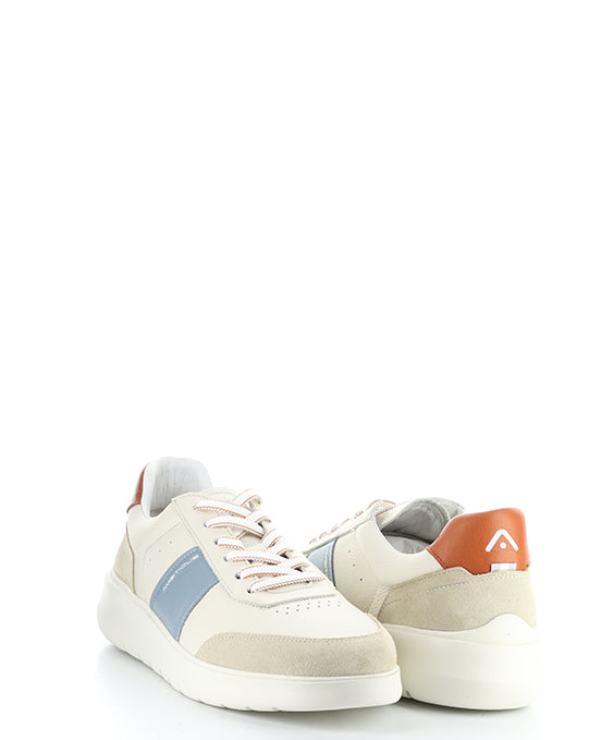 12863 BEIGE/BLUE/BRICK LEATHER