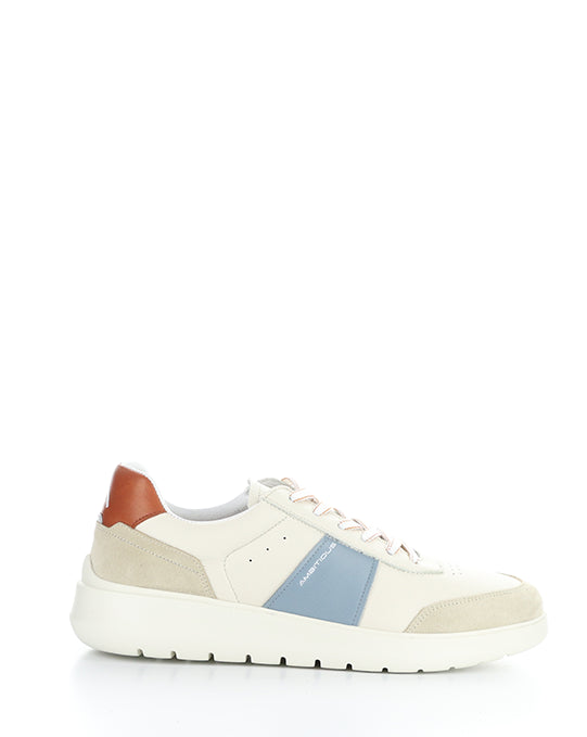 12863 BEIGE/BLUE/BRICK LEATHER
