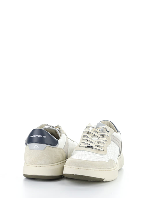 13781 7335AM COMBI WHITE LEATHER/SUEDE
