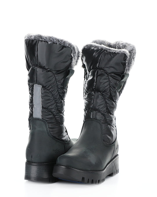 ASTRID BLACK/GREY BLACK SADDLE/OLIO LUCIDO/FANTARA FAUX FUR