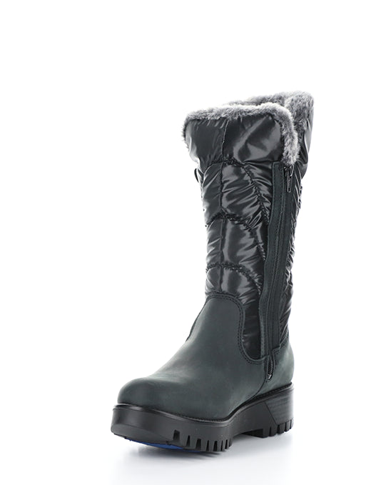 ASTRID BLACK/GREY BLACK SADDLE/OLIO LUCIDO/FANTARA FAUX FUR