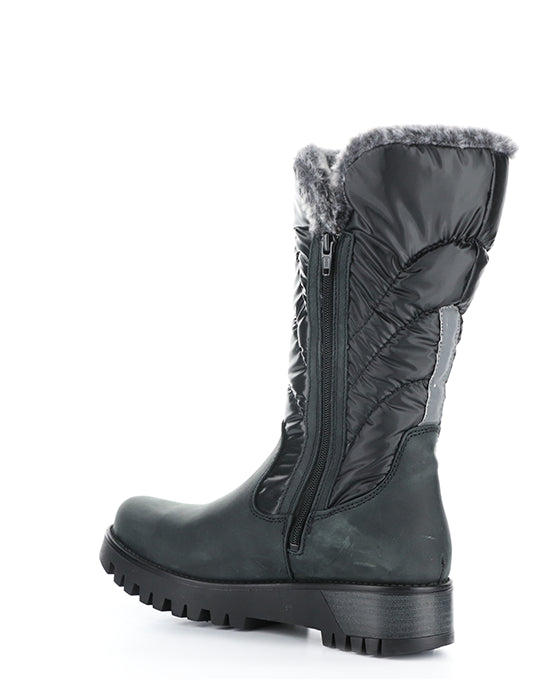 ASTRID BLACK/GREY BLACK SADDLE/OLIO LUCIDO/FANTARA FAUX FUR