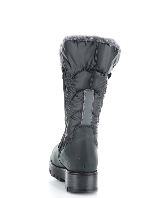 ASTRID BLACK/GREY BLACK SADDLE/OLIO LUCIDO/FANTARA FAUX FUR