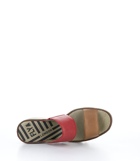 Besy357Fly 003 Tan/Cherry Red Verona Leather