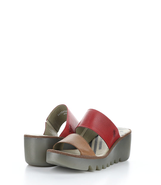 Besy357Fly 003 Tan/Cherry Red Verona Leather