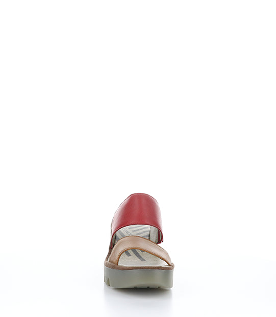 Besy357Fly 003 Tan/Cherry Red Verona Leather