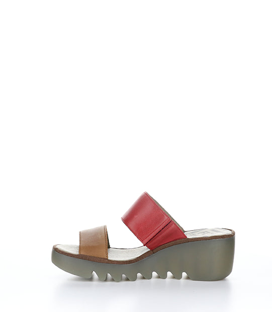 Besy357Fly 003 Tan/Cherry Red Verona Leather