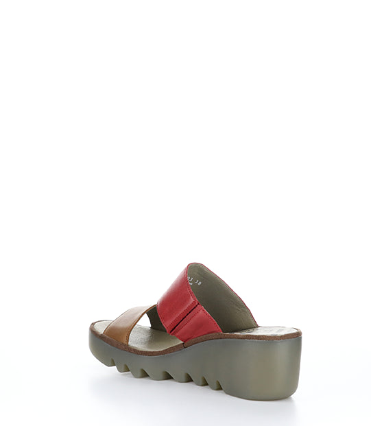 Besy357Fly 003 Tan/Cherry Red Verona Leather