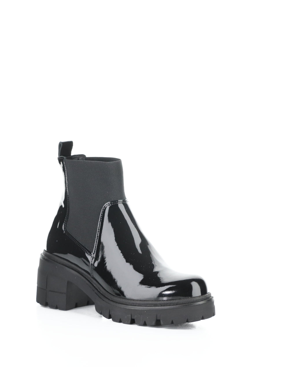 BIANC BLACK PATENT/ELASTIC