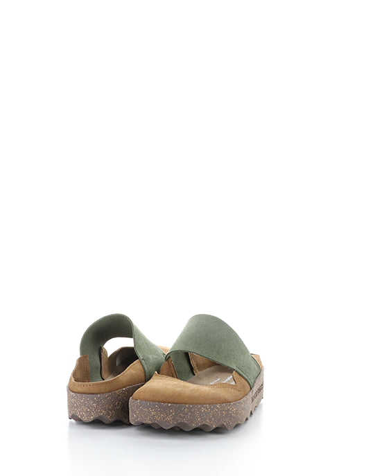 Cana176Asp 010 Cognac/Dkgrn Faux Suede