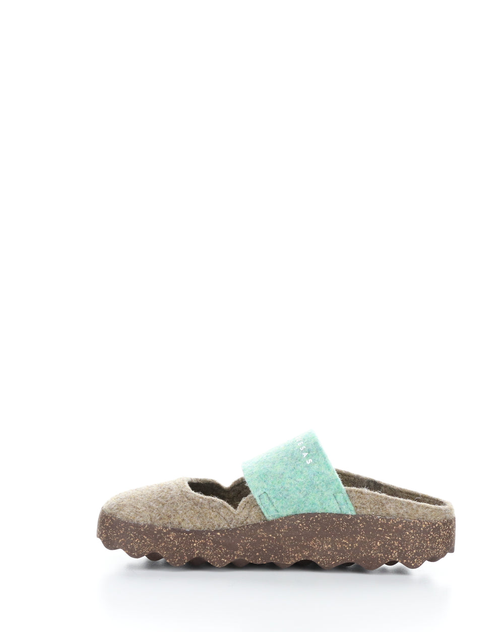 CANU185ASP 008 TAUPE/GREEN Round Toe Mules