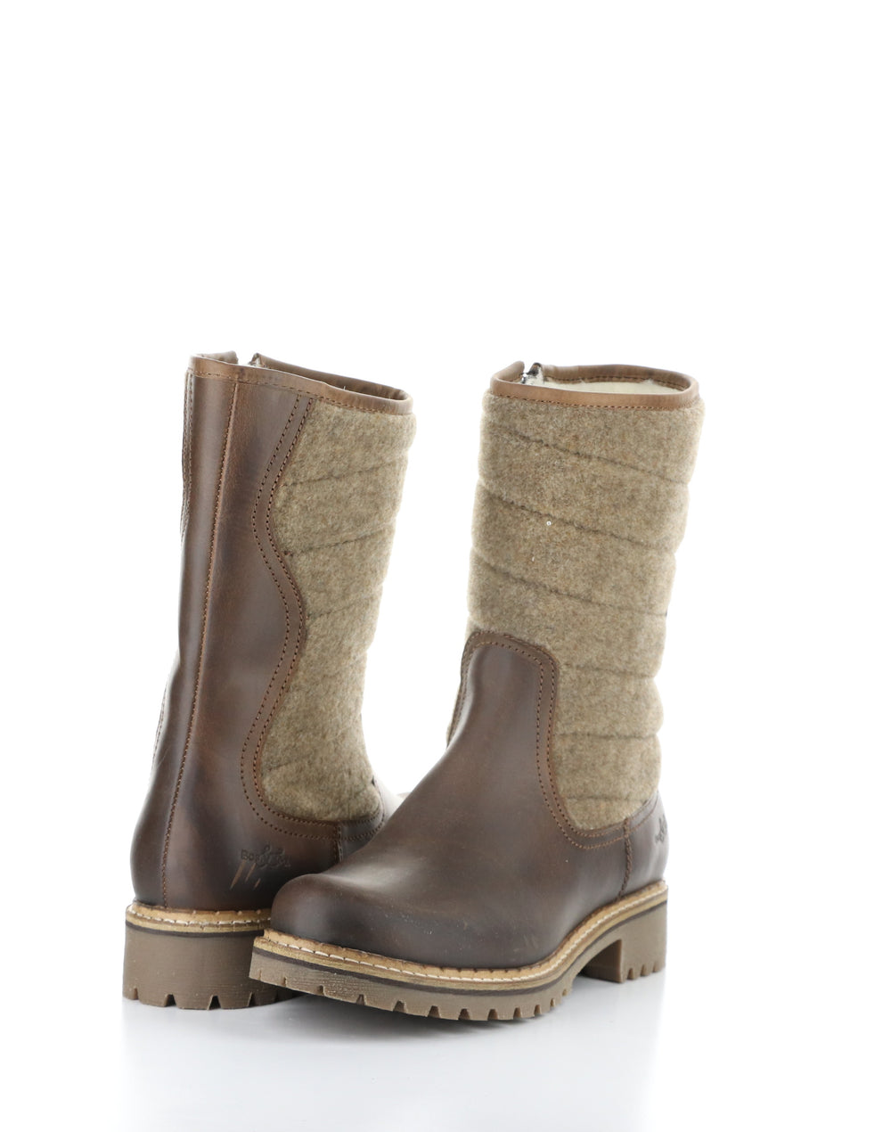 HARLYN CAMEL/BEIGE Round Toe Boots