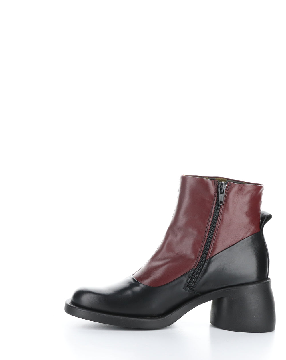 HINT003FLY 002 BLACK/WINE Round Toe Boots
