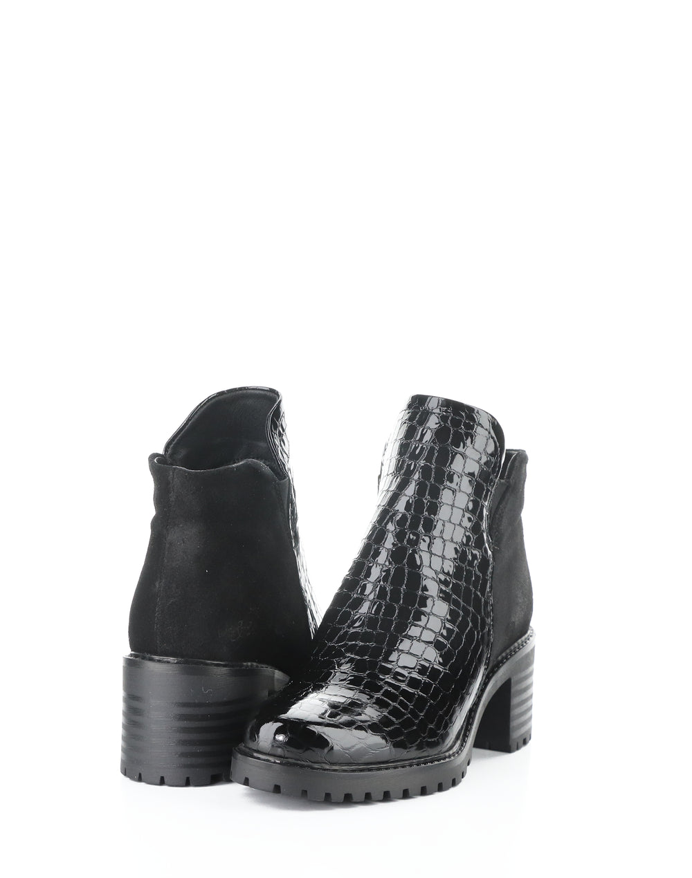 INARA BLACK CROCCO PRINT/SUEDE