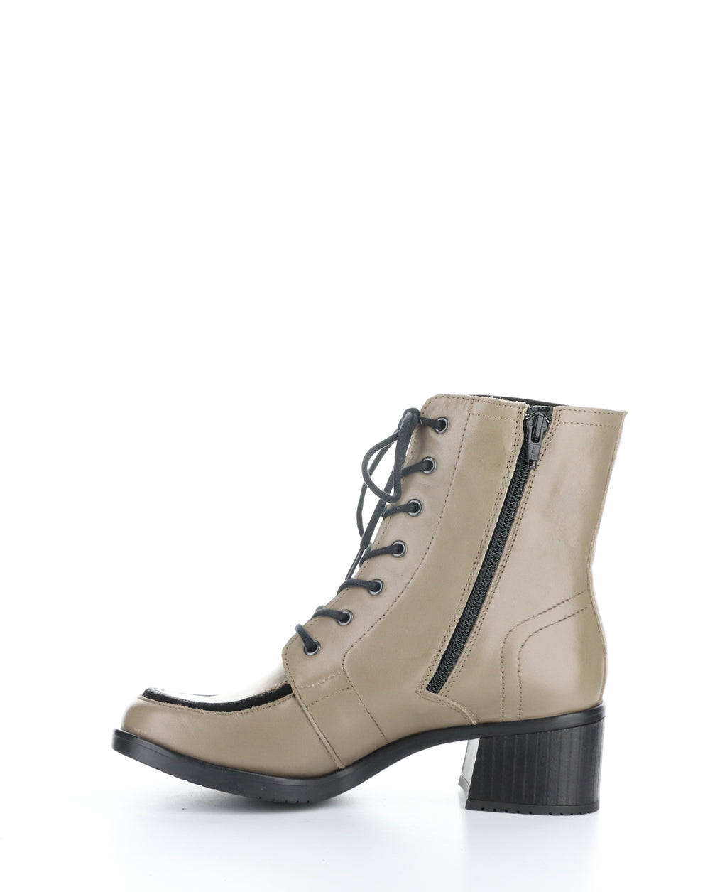 KASS017FLY 002 TAUPE/BLACK Round Toe Boots