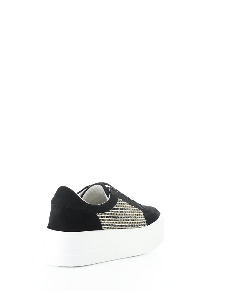 Mera Black Ante Suede/Raffia