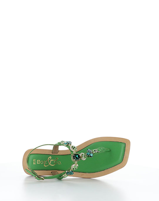 OTU GREEN LEATHER/JEWELS