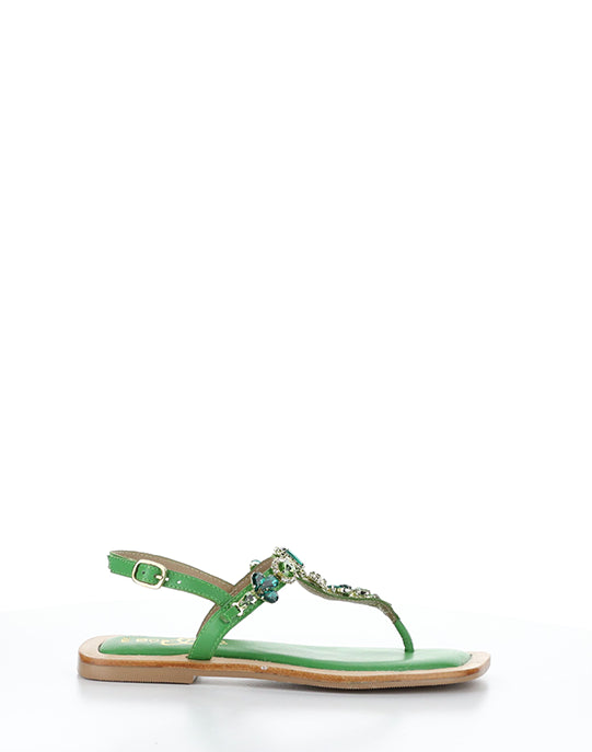 OTU GREEN LEATHER/JEWELS
