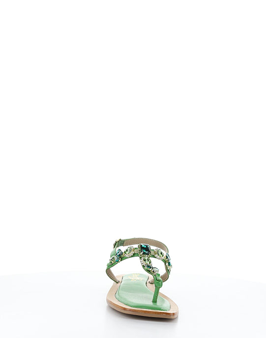 OTU GREEN LEATHER/JEWELS