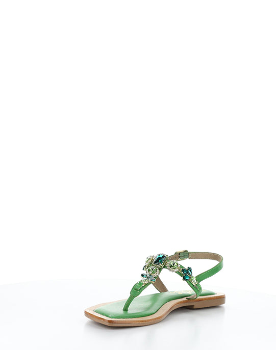 OTU GREEN LEATHER/JEWELS