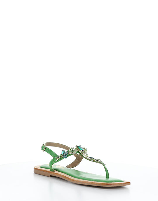 OTU GREEN LEATHER/JEWELS