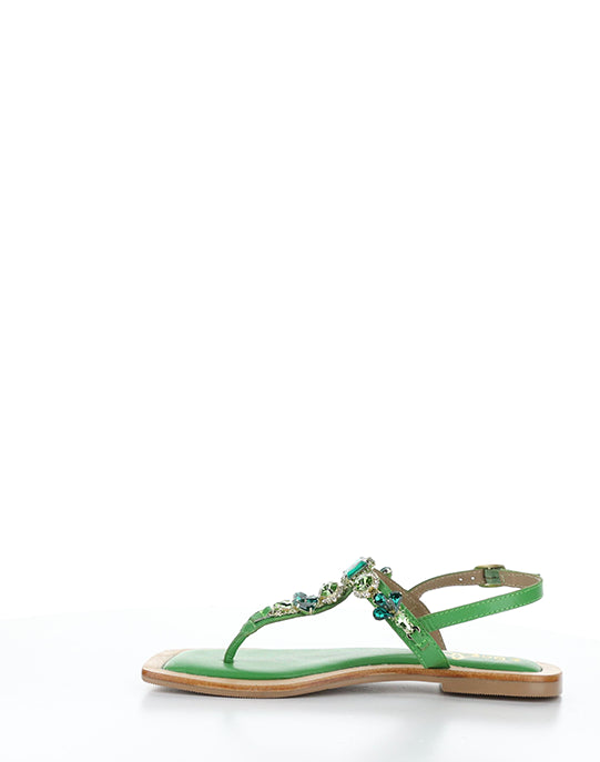 OTU GREEN LEATHER/JEWELS