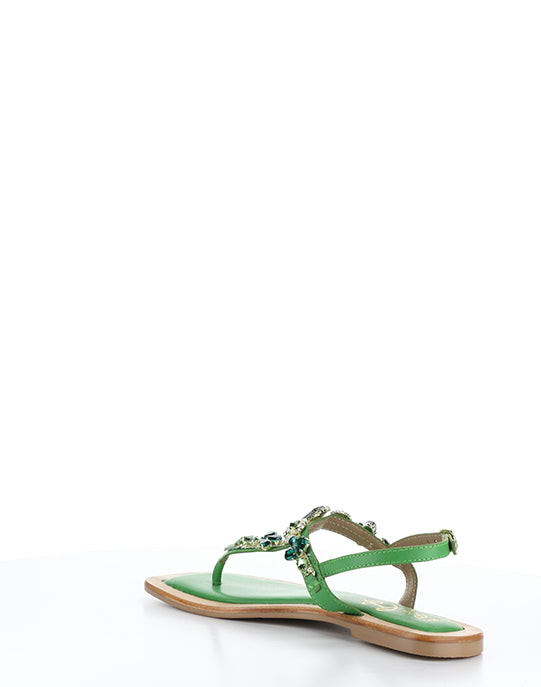 OTU GREEN LEATHER/JEWELS