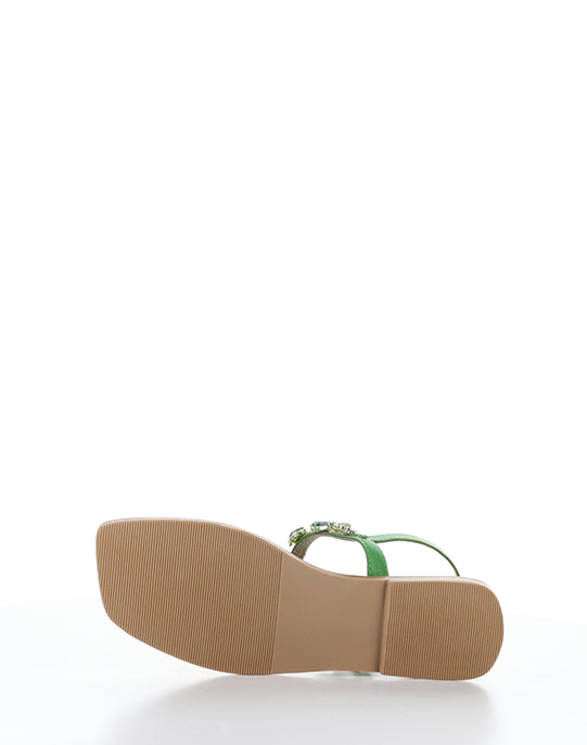 OTU GREEN LEATHER/JEWELS