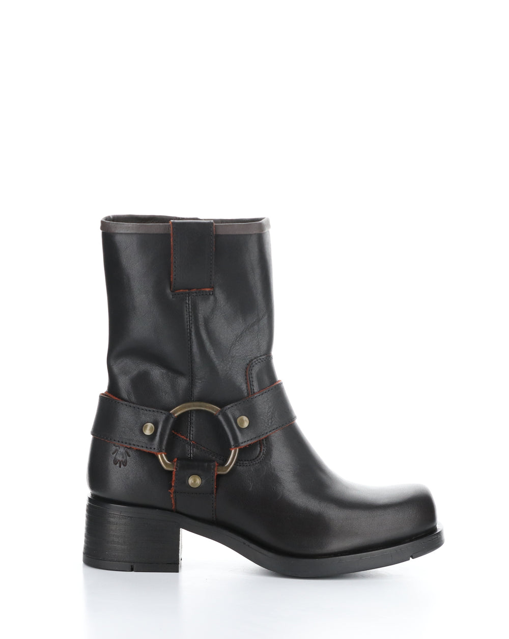 REVA010FLY 002 BLACK/RED Round Toe Boots