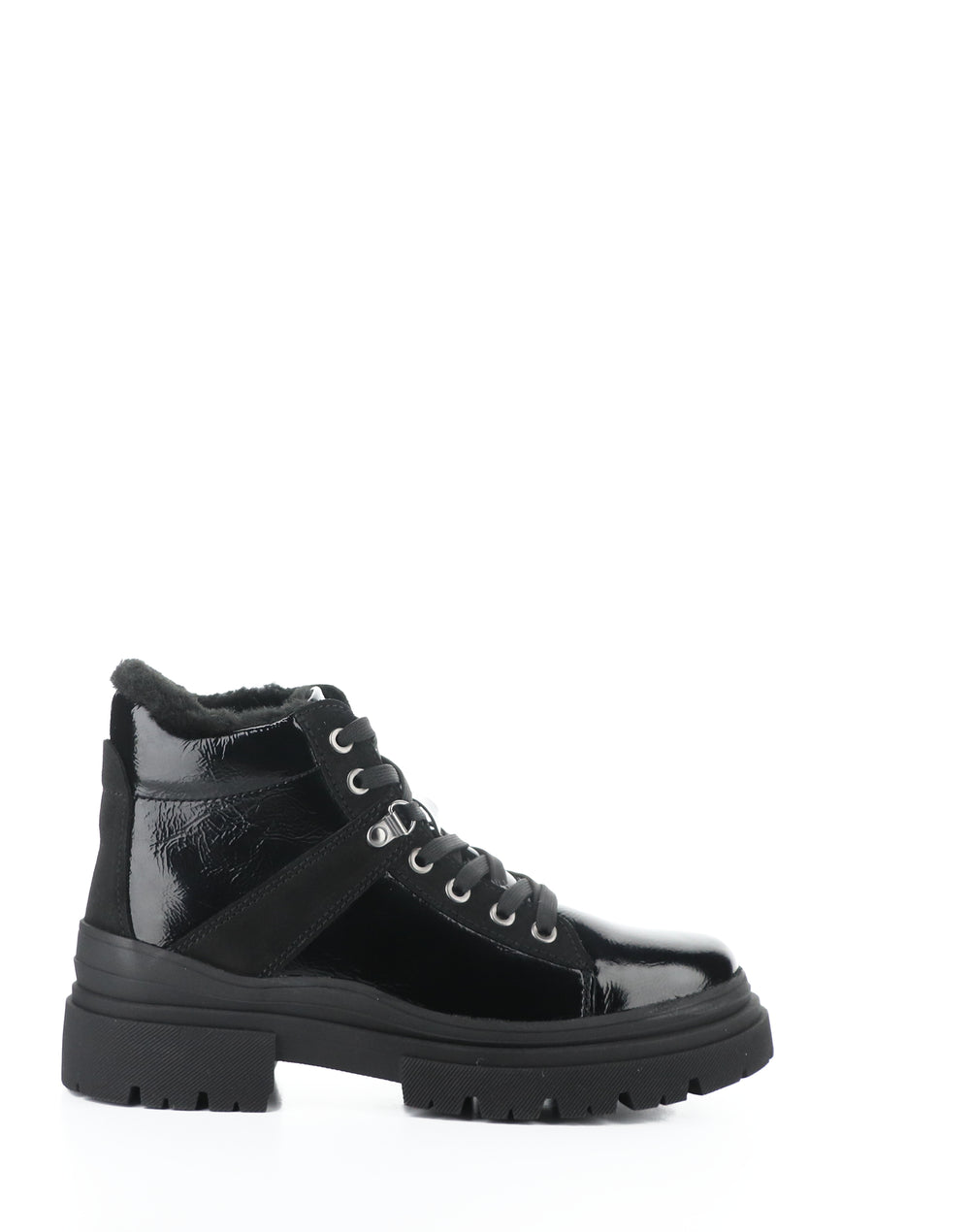 RIVER BLACK PATENT/SUEDE/MURTA FAUX FUR