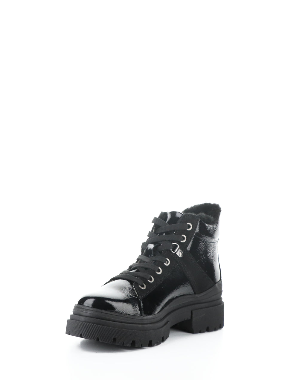 RIVER BLACK PATENT/SUEDE/MURTA FAUX FUR