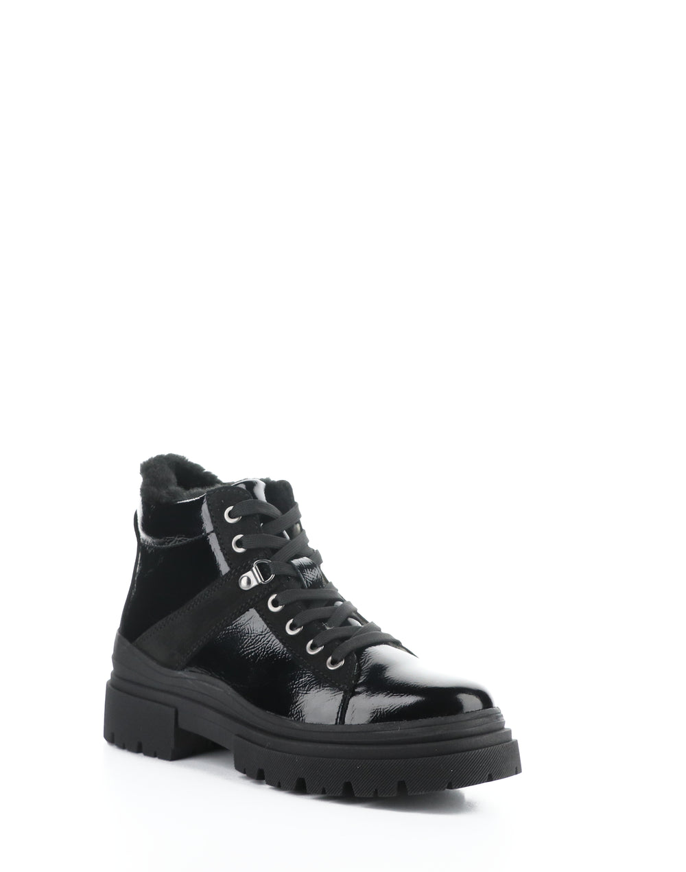 RIVER BLACK PATENT/SUEDE/MURTA FAUX FUR