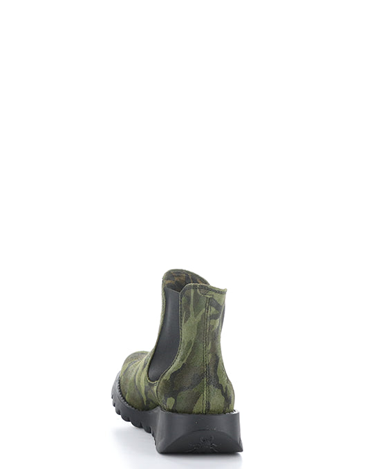 SALV195FLY 065 MILITARY GREEN CAMOUFLAGE PRINTED LEATHER