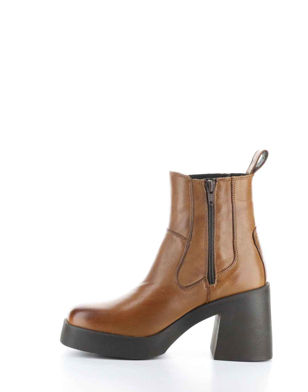 VEIL RICH TAN/DK BROWN Round Toe Boots