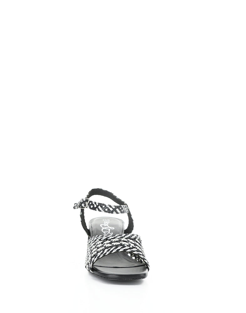 WENDI BLACK/WHITE MIX WOVEN LEATHER