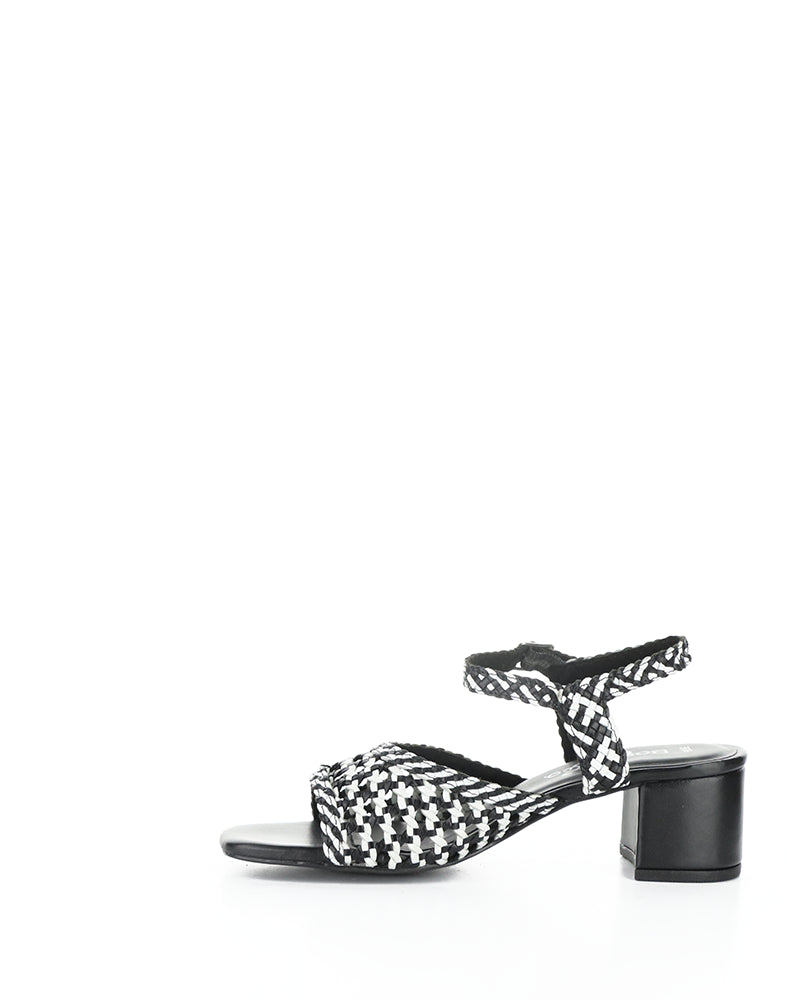 WENDI BLACK/WHITE MIX WOVEN LEATHER