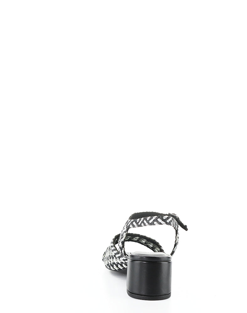 WENDI BLACK/WHITE MIX WOVEN LEATHER