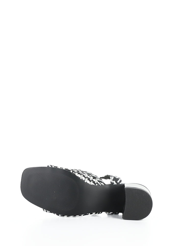 WENDI BLACK/WHITE MIX WOVEN LEATHER
