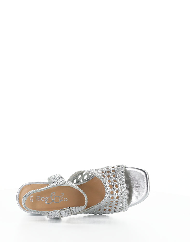 WENDI SILVER WOVEN LEATHER