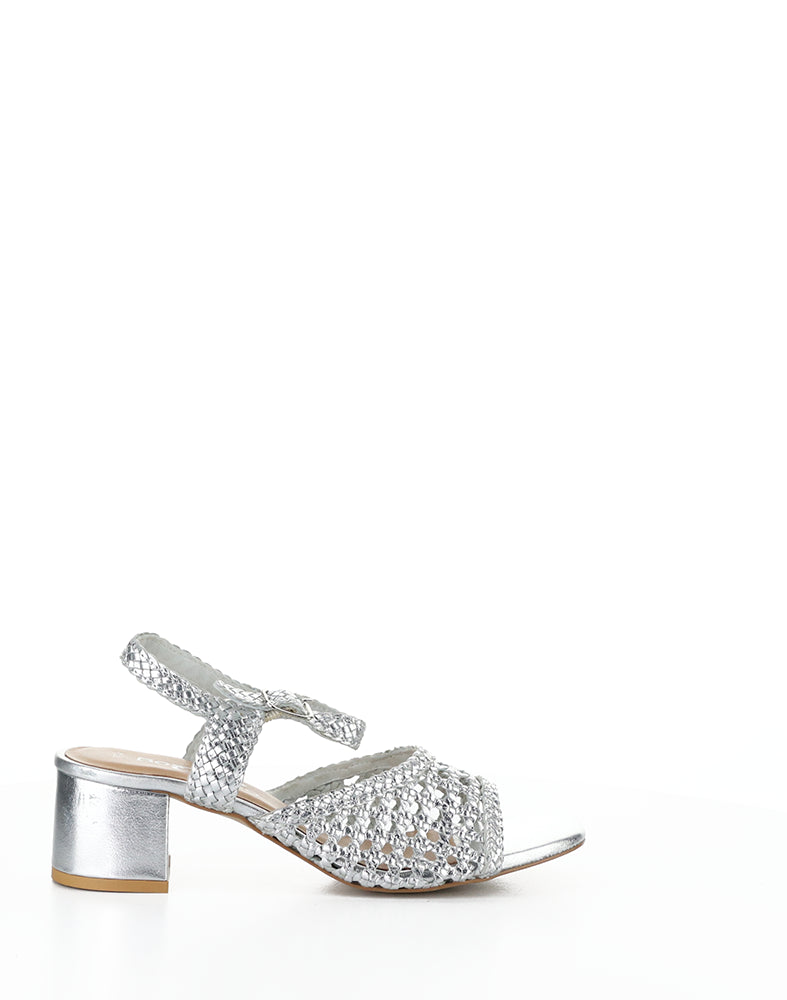 WENDI SILVER WOVEN LEATHER