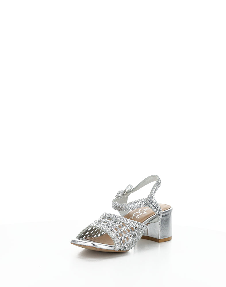 WENDI SILVER WOVEN LEATHER
