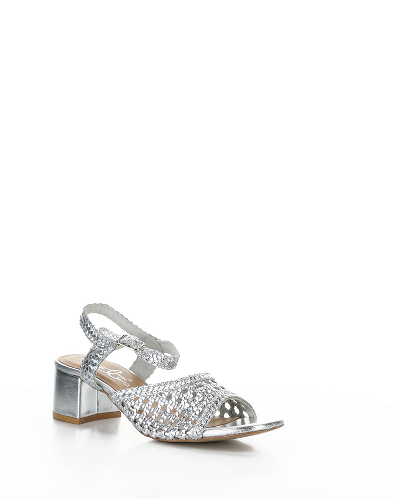 WENDI SILVER WOVEN LEATHER