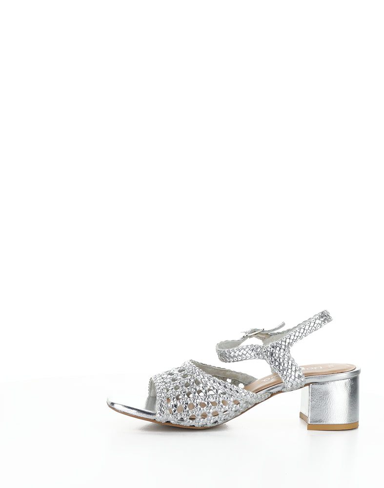 WENDI SILVER WOVEN LEATHER