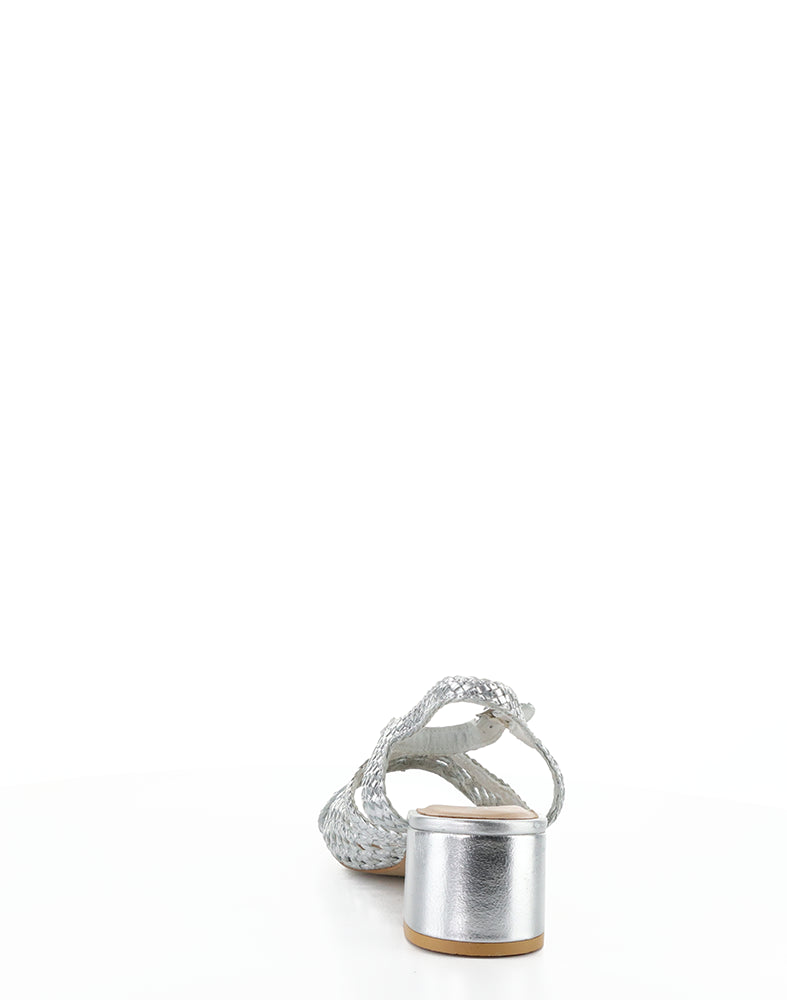 WENDI SILVER WOVEN LEATHER