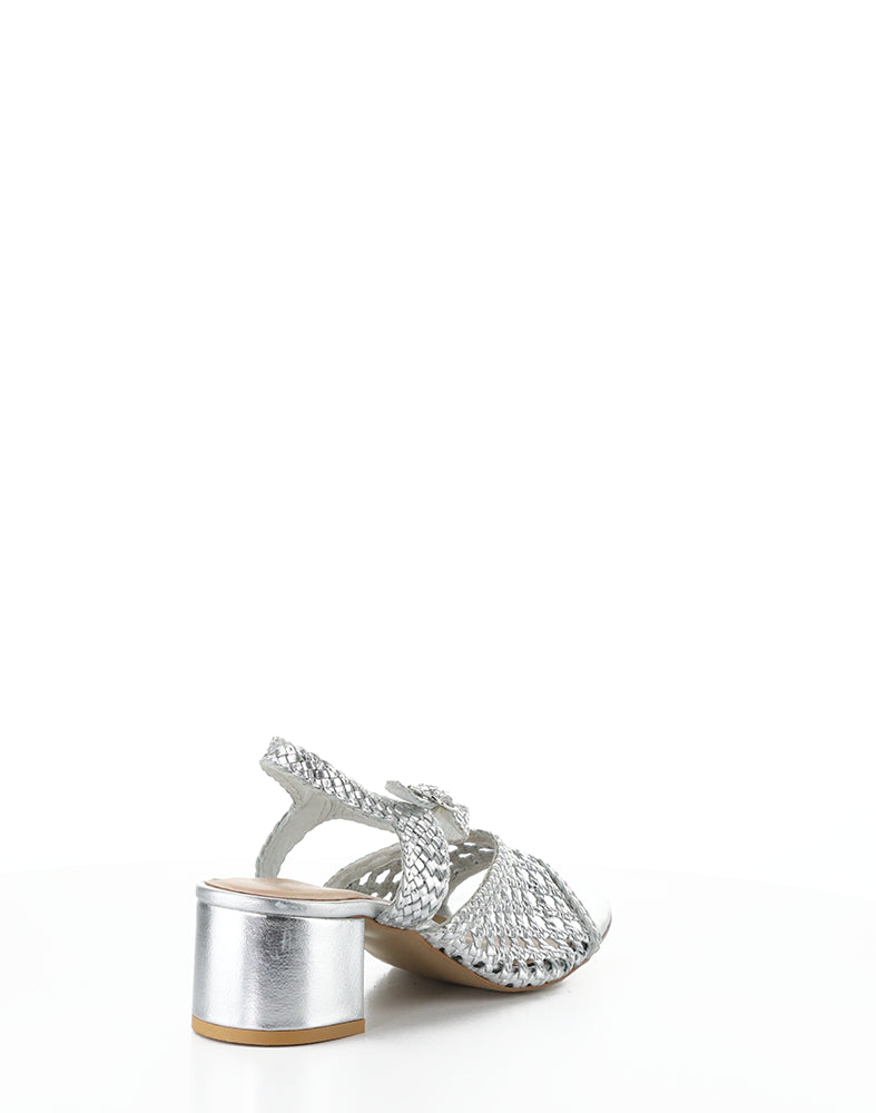 WENDI SILVER WOVEN LEATHER