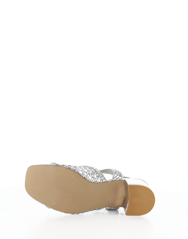 WENDI SILVER WOVEN LEATHER